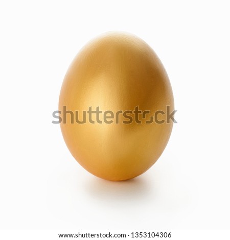 Golden Easter egg on white