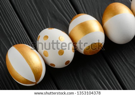 Happy Easter golden decoration set