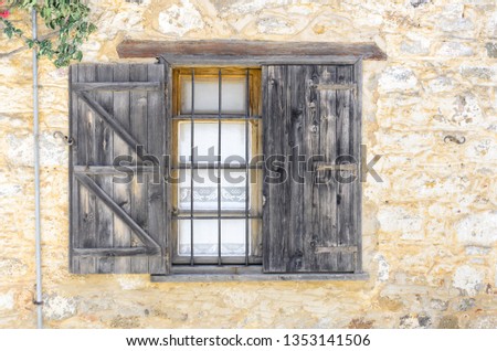 Window of a wooden hut 