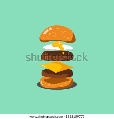 Hamburger flat art design
