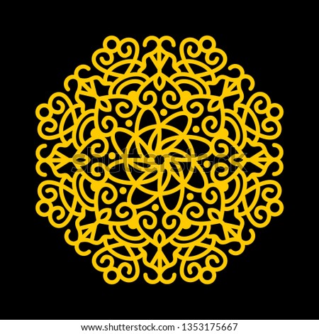 yellow flower Mandala decorative element