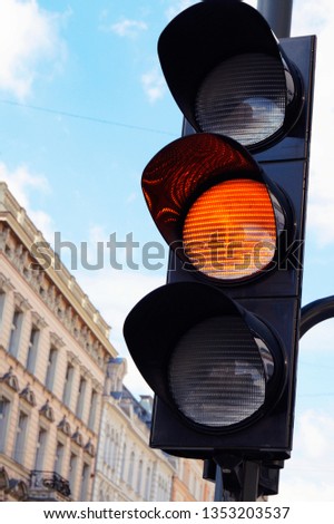 Yellow Traffic Light Lights Signaller
