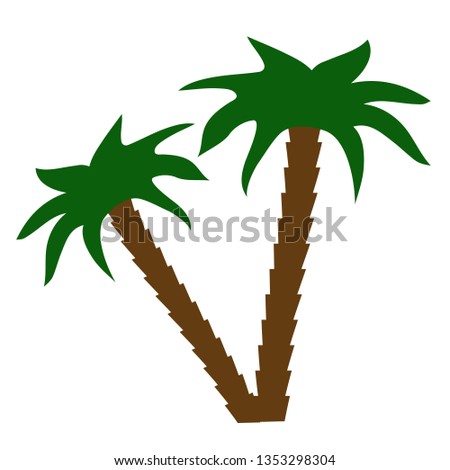 Palm tree flat illustration on white