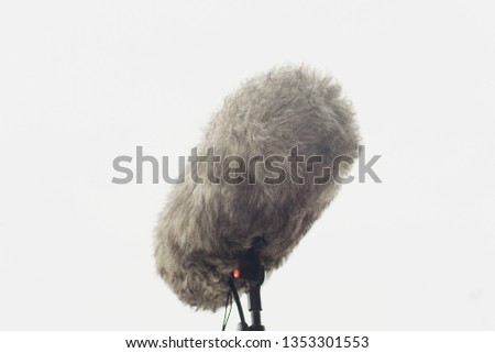 fur for microphone isolated on white background.