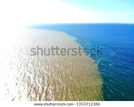 polluted river in a clear sunny day