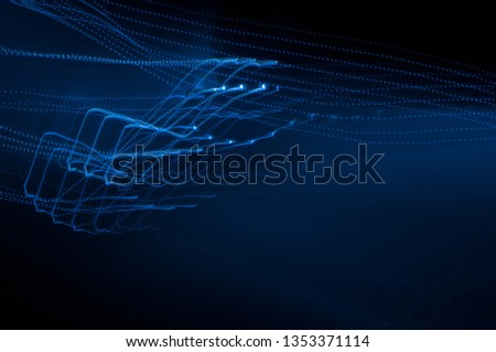 Blue abstract background. Blue abstract light line on black background.