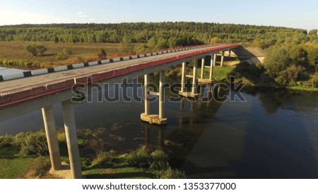 bird's-eye view of the bridge over the river