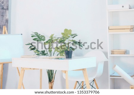 Comfortable workplace in office 