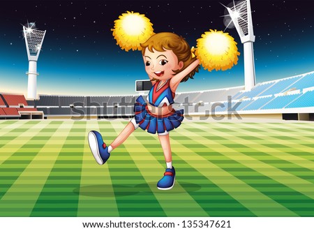 Illustration of a cheerleader in the stadium