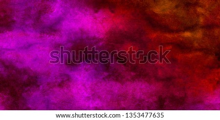 Abstract cosmic fuchsia neon paper textured aquarelle canvas for modern creative design. Bright light pink ink watercolor on black background. Magenta paper texture water color painted illustration