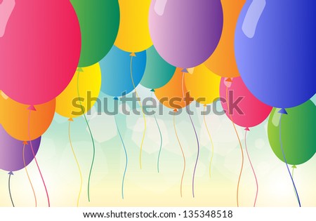 Illustration of the colorful balloons for a party