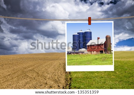 American Countryside  With Cloudy Sky