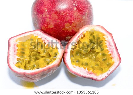 passion fruit on white background