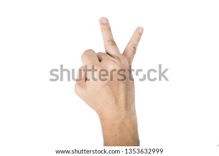 Hand gesture isolated on white background can be illustrated in article of symbol or language and communication or sign 