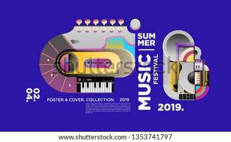 Summer Colorful Art and Music Festival Banner and Cover Template for Event, Magazine, and Web Banner.
