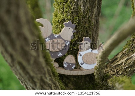 Easter Chicken Decoration in a Tree