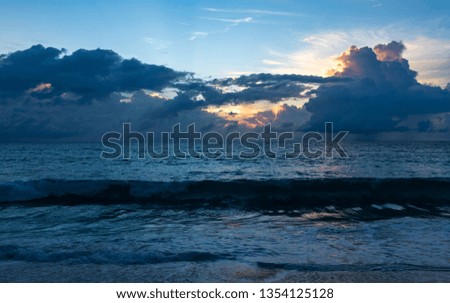 Sunset in the Indian Ocean on the Seychelles
