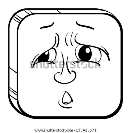 Illustration of a sad face on a white background