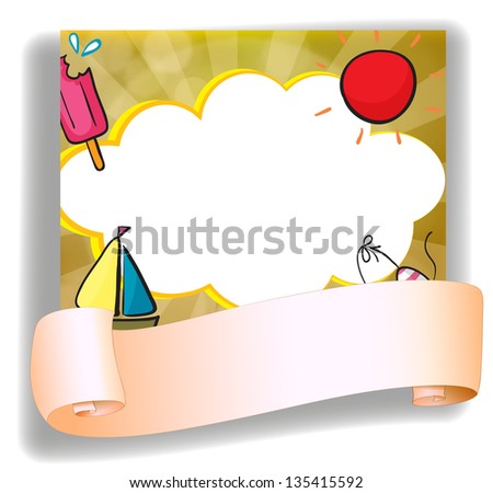 Illustration of the empty templates for summer on a white background