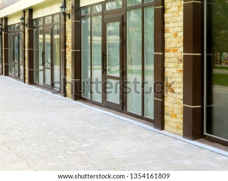 textured street wall. Facade of the house of a city street Background for model shooting
