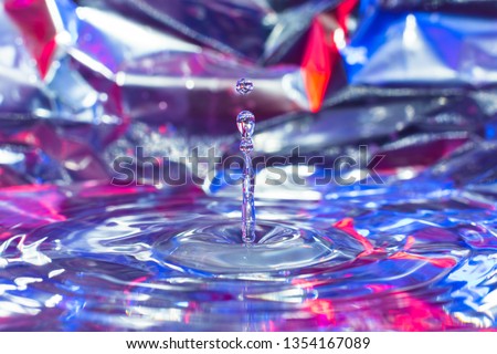 drop of water that falls inside a container