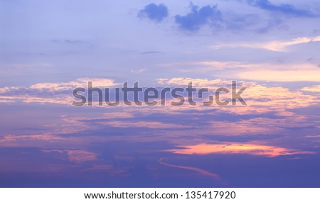 Skyscape at dawn in Thailand