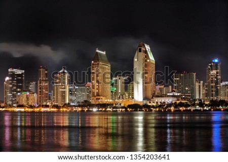 Nighttime San Diego Skyline