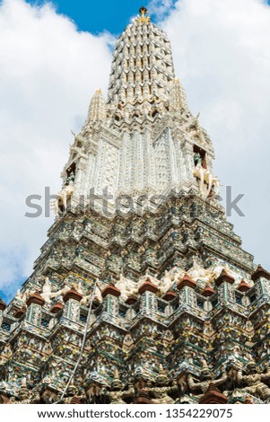 Top of the temple of Wat Arun. Bangkok, Thailand