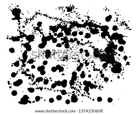 Black vector paint drops splatter