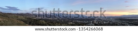 SLC, UT Panoramic Skyline Royalty-Free Stock Photo #1354266068