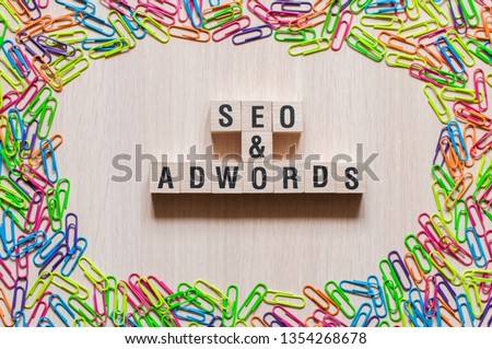 Seo and Adwords word concept
