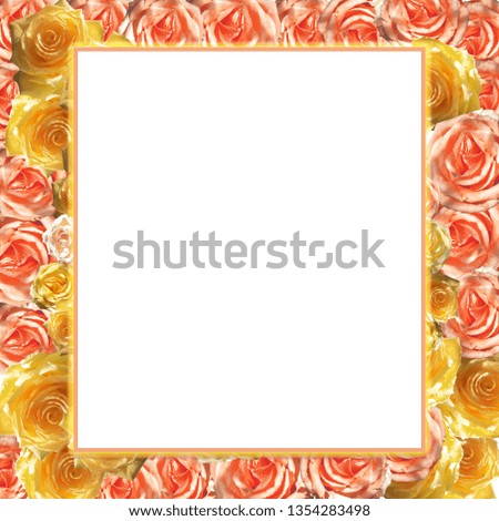 Cute and stylish branding layout with flowers and a white box for text, photo or picture.