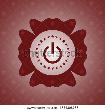 power icon inside vintage red emblem