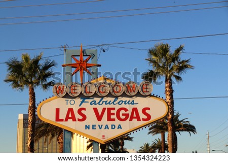 The famous fabulous Las Vegas sign in Las Vegas, Nevada, USA.