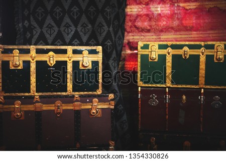 Antique wooden boxes with metal strapping are such charming decor pieces!