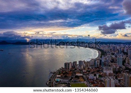 
City of Santos on a beautiful autumn afternoon