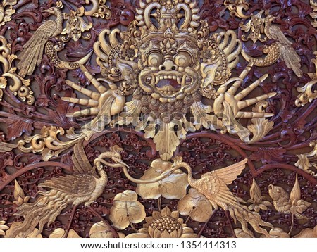 Barong detailed engraved artwork in gold