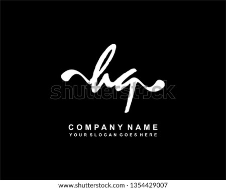 H Q Initial Handwriting Logo Template