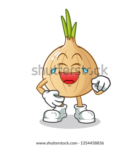 onion laughing loudly mascot vector cartoon illustration