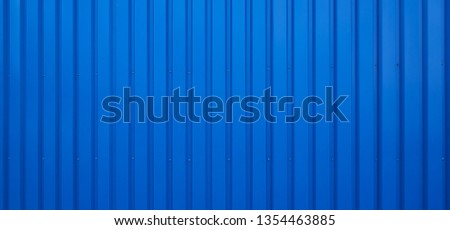 Horizontal format blue steel wall