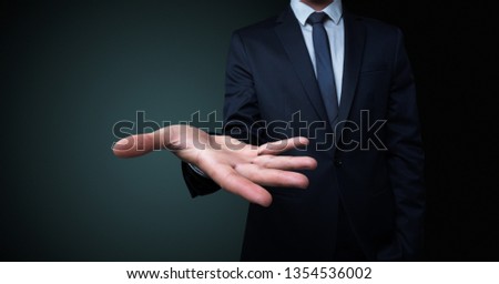 Businessman without head holding something without theme