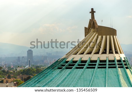 Basilica of Our Lady of Guadalupe in Mexico City, one of the most famous Catholic shrines in Latin America Royalty-Free Stock Photo #135456509