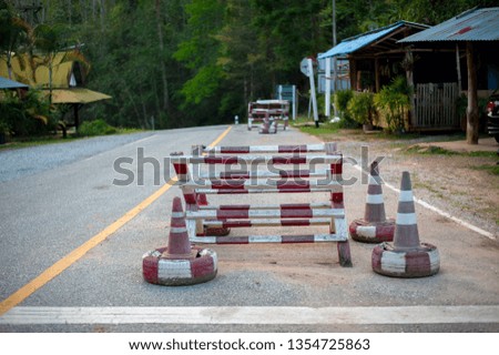 
Traffic barrier panel at checkpoint