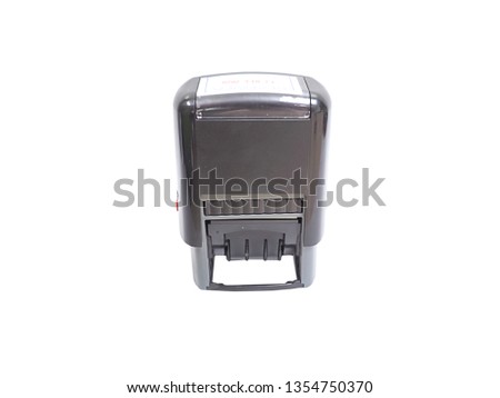 rubber stamp of office stationery  isolated on white background 
