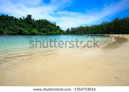 Beautiful sand  on sea beach at Ranong ,Thailand