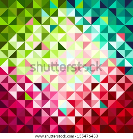 Abstract geometric background, red and green