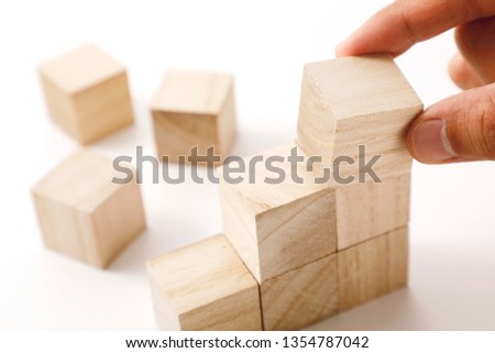 Wooden blocks success image