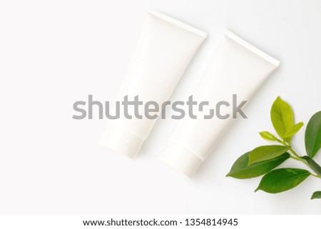 cosmetic bottle on white background
