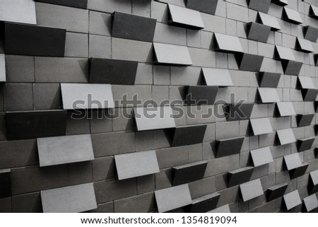 wall tiles texture, Waving On and off installation, concept image for abstract and futurist design. 