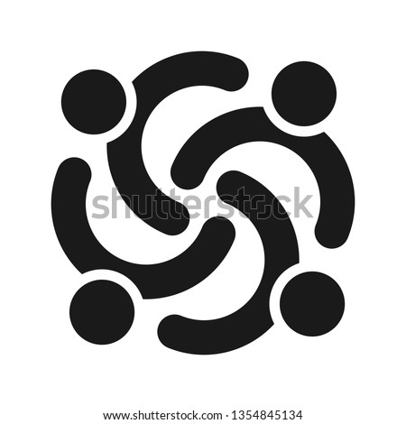 People logo. team icon. partner symbol. Vector eps 08. Royalty-Free Stock Photo #1354845134